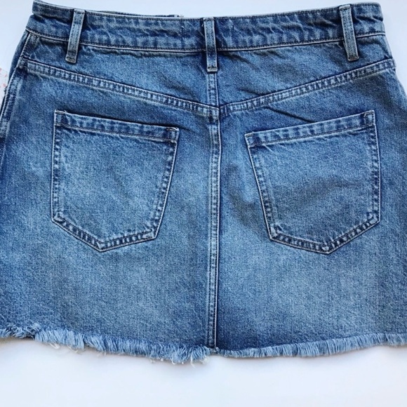 NWT Free People Denim Zipper Front Mini Jean Skirt - Picture 2 of 4